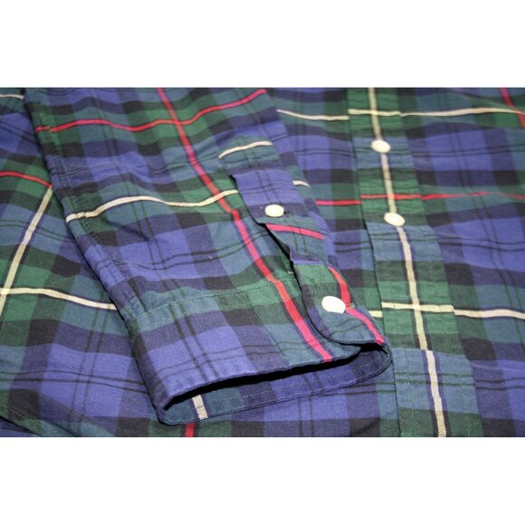 Ralph Lauren Blue Green Plaid Button‑Down Shirt Mens M Red Pony Classic Preppy - Picture 4 of 6